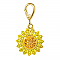 Sunflower w/Crystals, 18K Gold over Sterling