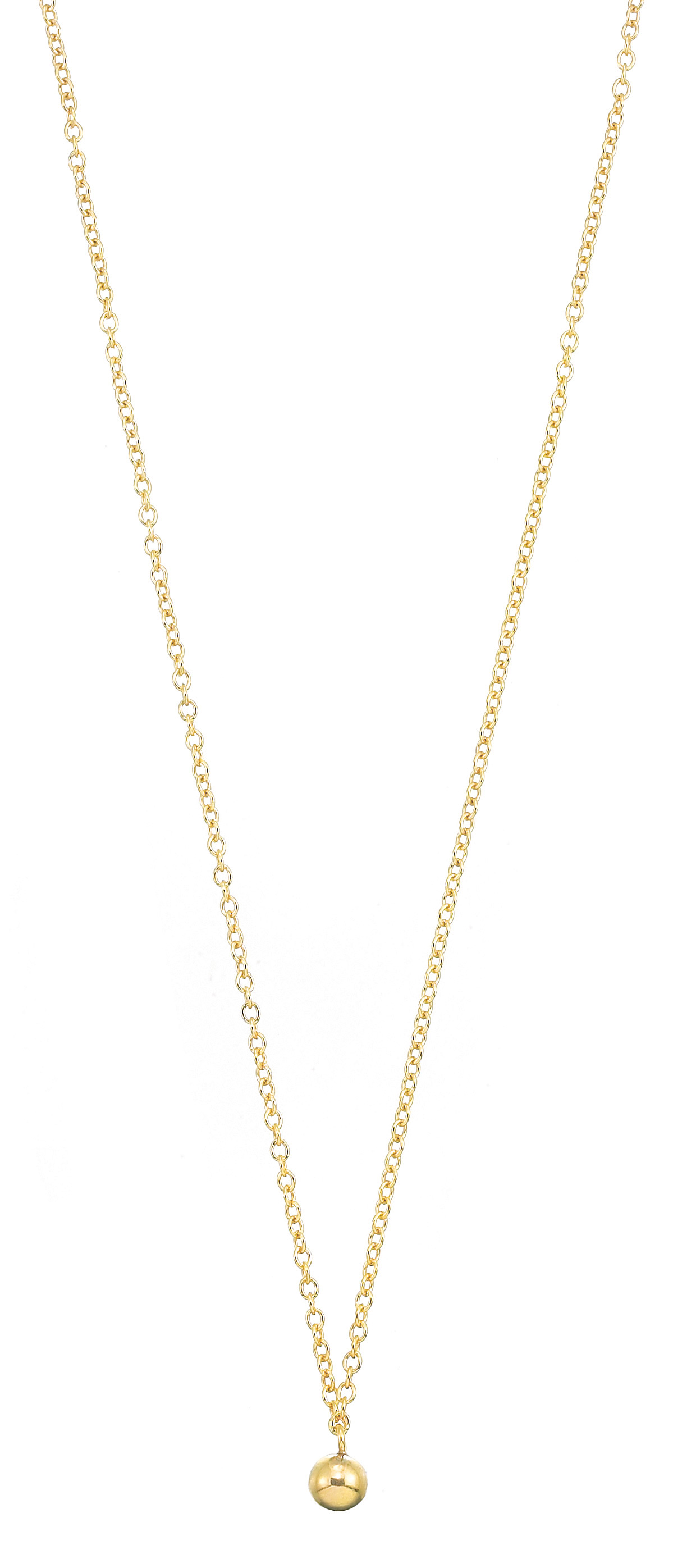 Lariat w/ Bead, No Clasp, Gold-Plated, 32.0 in