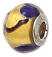 Murano Glass, Gold w/ Blue Spot