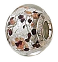 Murano Glass, Silver w/ Black/Copper Dots