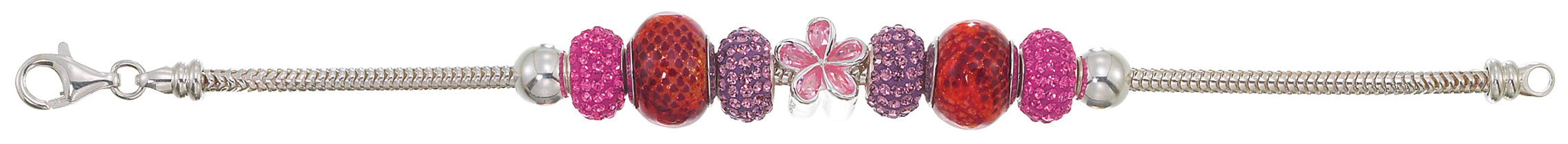 Color Theme Bracelet, Pink Plumeria