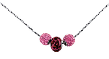 Trio Necklace, Pink Leopard Print