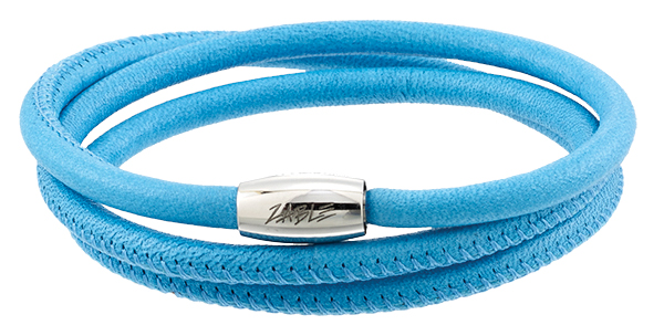 Leather Triple Wrap Bracelet, Turquoise 7.5"