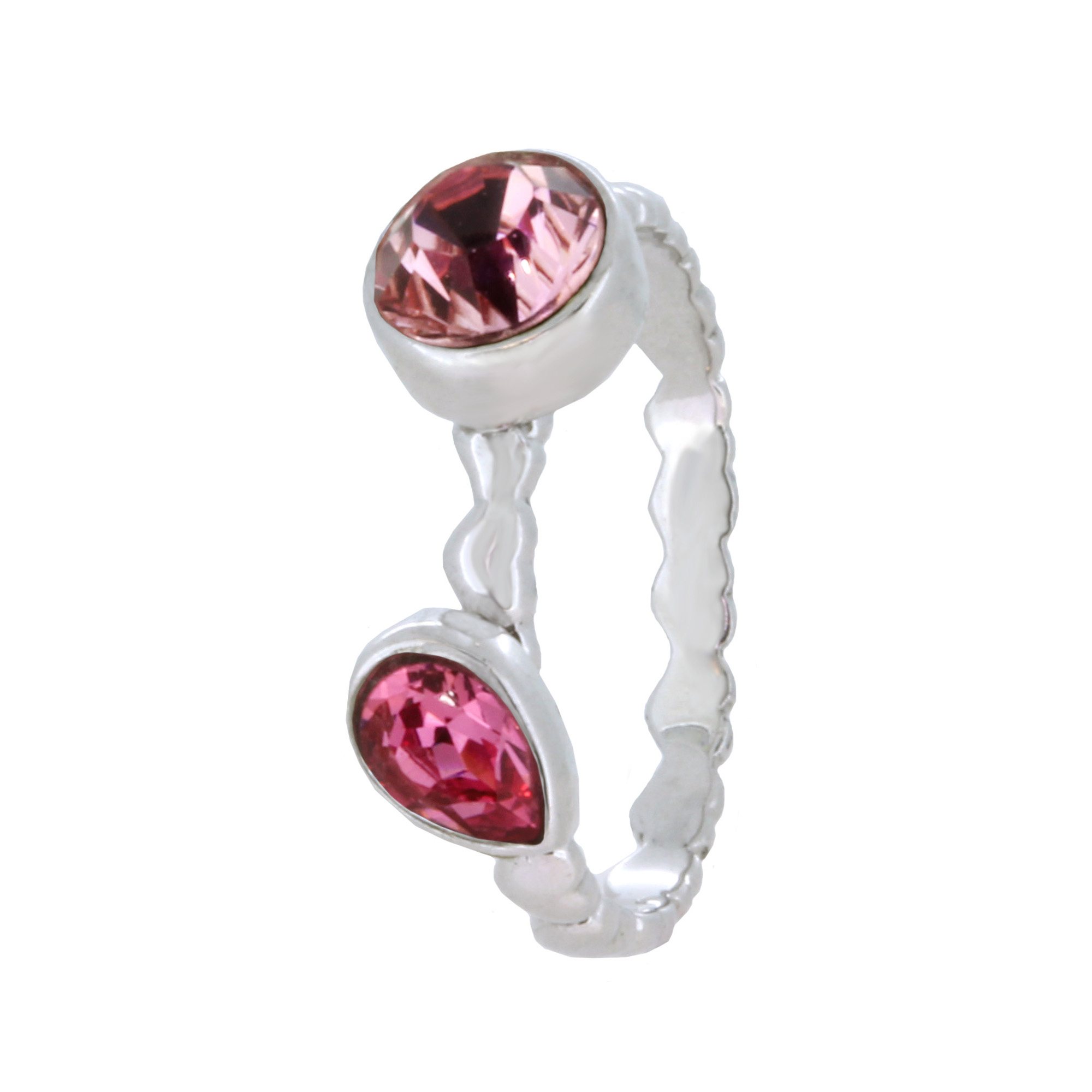 Stackable Ring, Pear Rose/Light Rose Swarovski Crystals