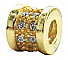 Spool w/ White Stones, Gold-Plated