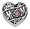 Mom Banner Heart w/Pink CZ
