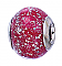 Murano Glass, Red w/ Silver Glitter