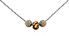 Trio Necklace, Red & Gold