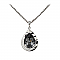 Sterling Silver Black Crystal Zebra Print Necklace, 16-18" Adj