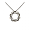 Sterling Silver Black & White Crystal Necklace, 16-18" Adj