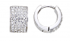 Sterling Silver White Crystal Hugger Earrings