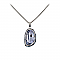 Sterling Silver Blue Smoke Crystal Necklace, 16-18" Adj