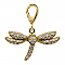 Dragonfly w/CZs, 18K Gold over Sterling