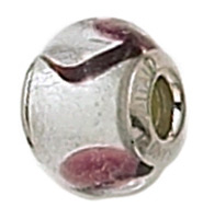 Murano Glass, Silver w/ Purple Spot