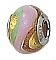 Murano Glass, Gold/Green/Pink/Copper Swirl