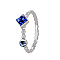 Stackable Ring, Square Sapphire/Lt Sapphire Swarovski Crystals