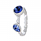 Stackable Ring, Sapphire/Pear Lt Sapphire Swarovski Crystals