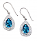 Sterling Silver Blue Topaz Crystal Earrings